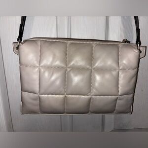 All Saints Cream Quilted Clutch
